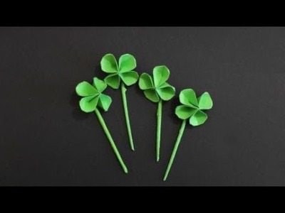 How to make Lucky Four-leaf Clover Origami |  DIY paper crafts | Easy Origami step by step Tutorial
