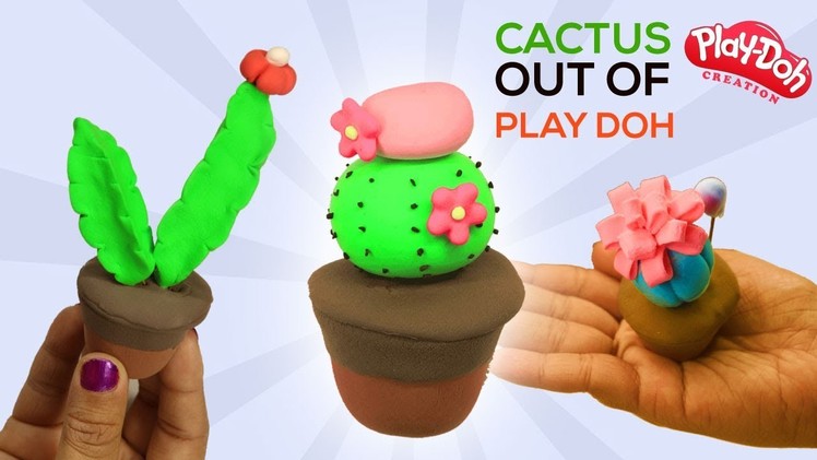 Play Doh Cactus Craft. PlayDoh Videos For kids and beginner. Polymer Clay Tutorial.
