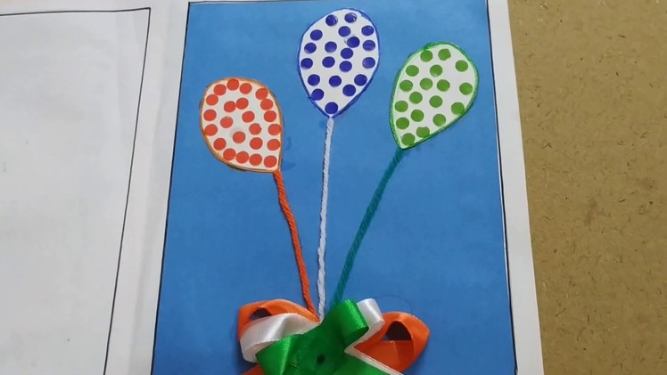 Republic day greeting card. Hand made. School paper craft ideas