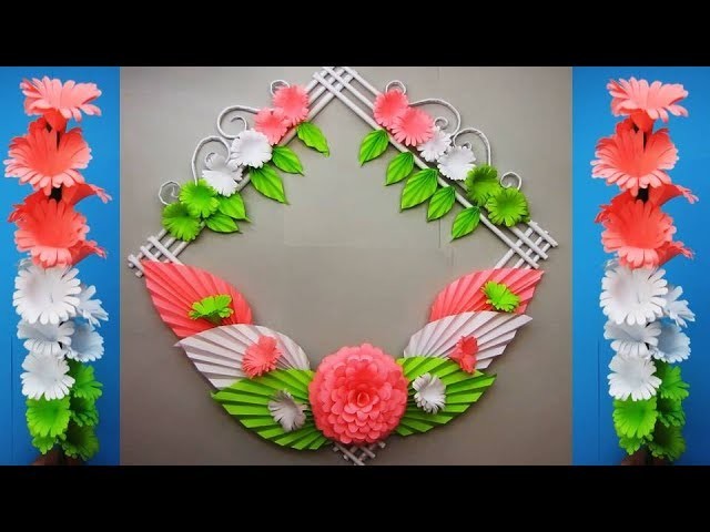 Tricolour Paper flower. Republic Day Craft. Wall Decoration Ideas. г7