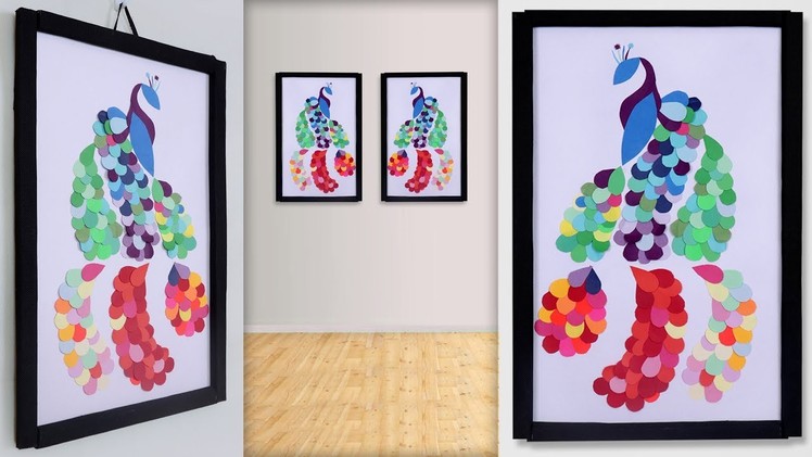 WOW.  Beautiful Paper Craft Idea || DIY Paper Peacock Wall Frame Idea || Handmade Things