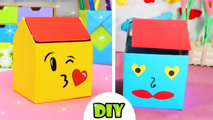 Amazing DIY Emoji Trash Desk Organization Idea, Handmade Craft Easy and Fun from Paper