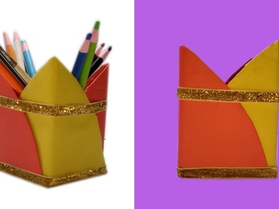 Art And Craft With Paper | Waste Material Craft Ideas | DIY Desk Organizer | Kagojer Hater Kaj