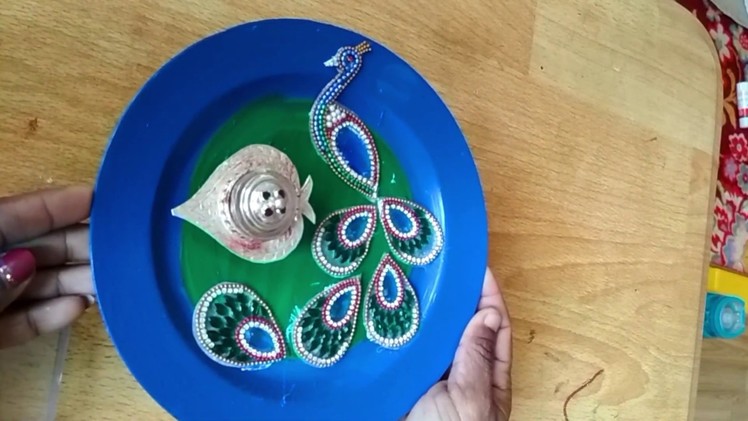 Beautiful Peacock Plate decoration - DIY craft work