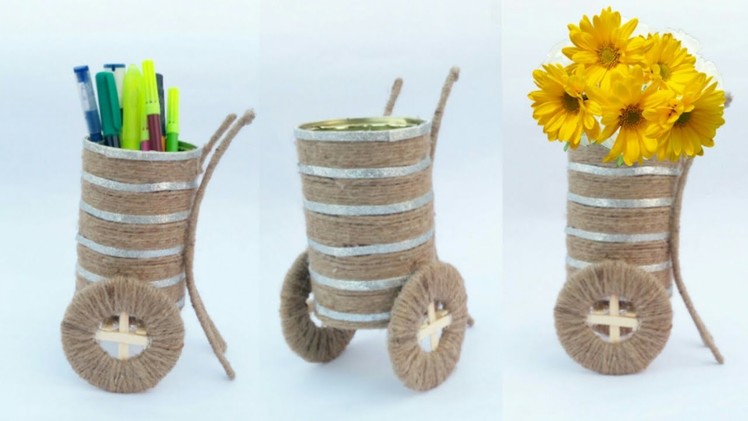 Best out of waste flower vase | flower vase making | jute craft ideas | pen holder | HMA##222