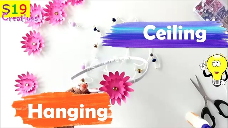 Ceiling hanging with paper | easy diy craft | paper crafts | home decor 2018 |decorations with paper