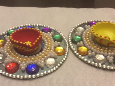 Diwali decoration Diva Holder from  CD. DIY CD craft