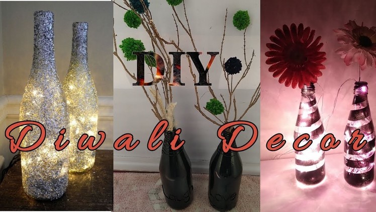 Diwali Diy Decorations - Easy and Creative Bottle Craft | Home Lighting Ideas