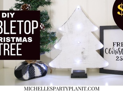 DIY $3 Tabletop Christmas Tree - Dollar Tree DIY - Craft with Me!