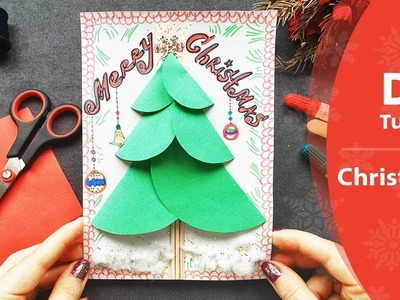 DIY 3D Paper Christmas Tree. Easy Craft for Kids. Greeting Card Making
