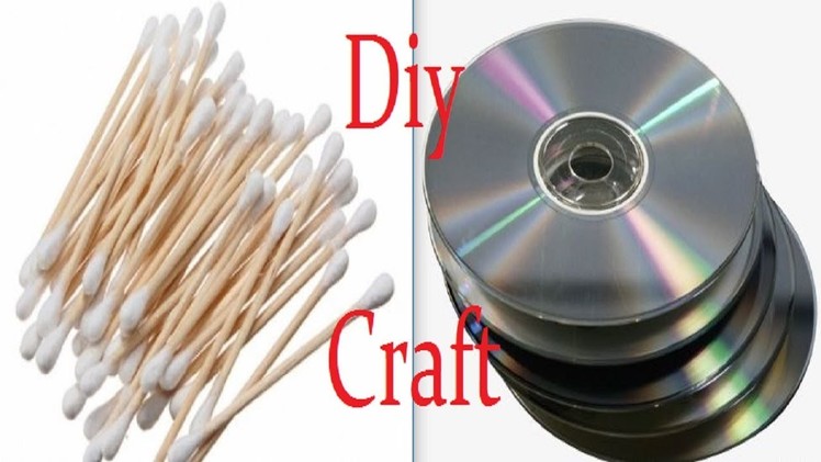 Diy Craft!!Cotton Buds With Old CD Disk Craft Ideas||Make Amazing Pen Stand Out of Cotton Buds||