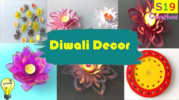 Diy Diwali Decor ideas | paper craft ideas for diwali | easy diya holders | pooja thali |