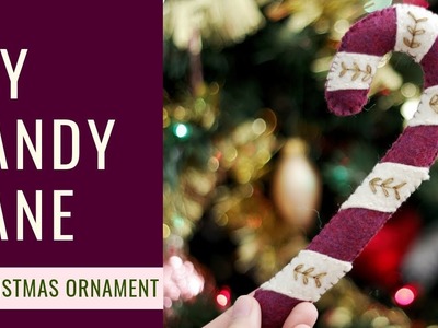 DIY Felt Candy Cane Christmas Ornament | Holiday Craft Ideas