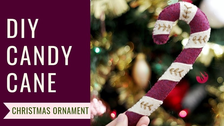 DIY Felt Candy Cane Christmas Ornament | Holiday Craft Ideas