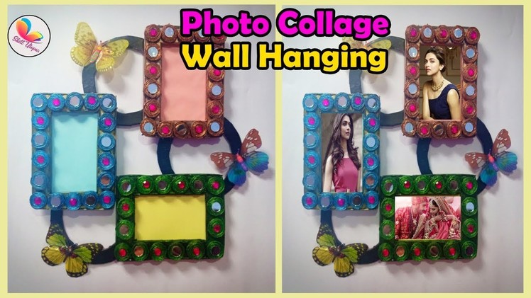 DIY-Handmade photo frame wall hanging. Best out of waste craft. wall hanging idea. Wall decor