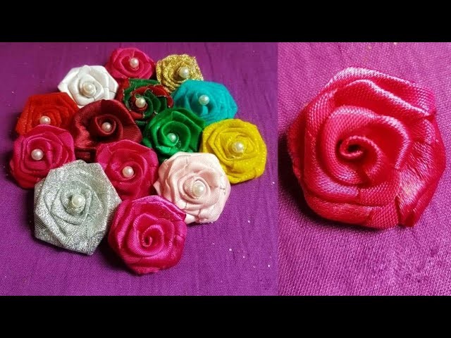 DIY: how to make rose flower with ribbon ???? very easy ???? hand craft ????