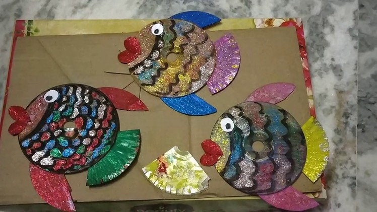 DIY Kids craft !! Recycling ideas Fishes out of old Cds