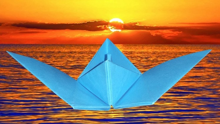 DIY Paper Craft Idea Easy - How To Make A Flying Paper Boat - Origami Boat