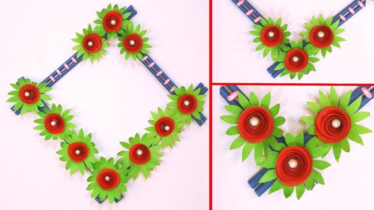 Diy paper flower wall hanging | Wall decoration ideas of paper | Paper Craft Easy Solution