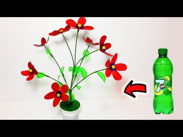 DIY Plastic bottle flower tree making Best out of waste ideas craft water bottle recycle flower tree