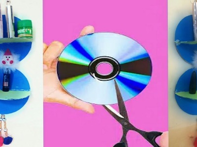 DIY: Waste CD Craft!!! How to Make Makeup Organizer Old CD.DVD!!! Cd craft idea | DVD CD uses