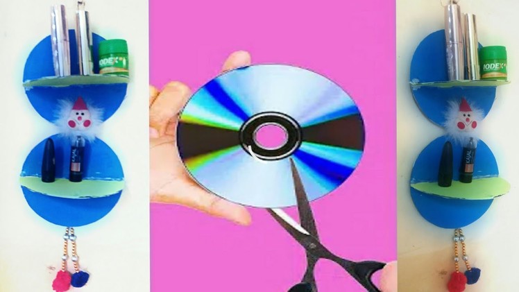 DIY: Waste CD Craft!!! How to Make Makeup Organizer Old CD.DVD!!! Cd craft idea | DVD CD uses