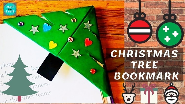 Easy Christmas Tree Corner Bookmark | Paper Crafts for Christmas Easy | Christmas Craft Making Ideas