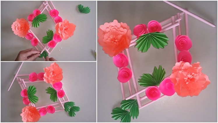 Easy Paper Flower Wall Hanging - DIY Paper Craft - Simple Home Decor