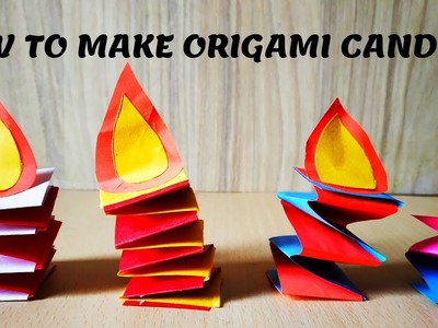 HOW TO MAKE AN ORIGAMI CANDLE || CHRISTMAS PAPER CANDLE CRAFT || DIY Paper Candles