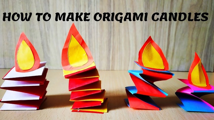 HOW TO MAKE AN ORIGAMI CANDLE || CHRISTMAS PAPER CANDLE CRAFT || DIY Paper Candles