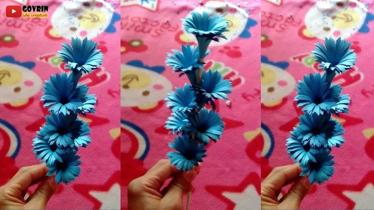 How to Make Beautiful Paper Stick Flower | DIY Hand Craft Ideas for Room