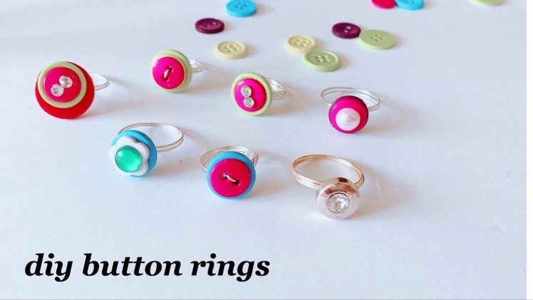 How To Make Finger Rings With Buttons||cool craft idea with buttons||cute button rings