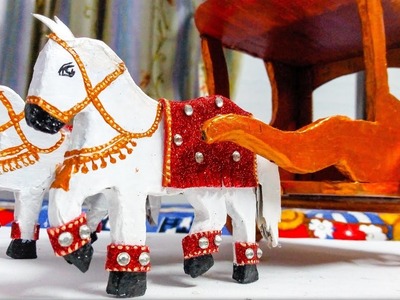 How To Make Horse Cart Using Cardboard | Cardboard Craft Ideas | Best Out Of Waste | DIY CraftsLane