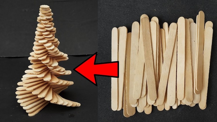 How to make ice cream stick craft | DIY Christmas tree making from Popsicle stick.