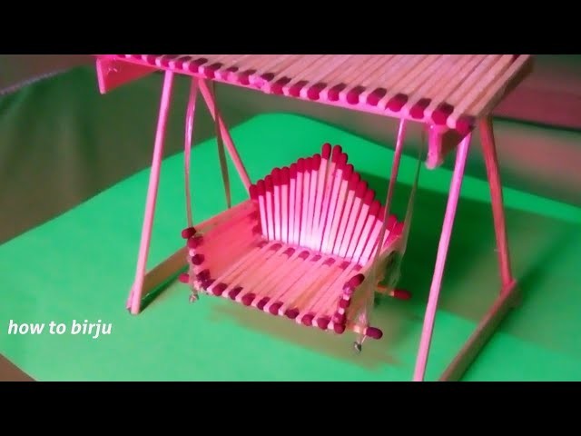 How to Make Matchstick Miniature Swing - Matchstick Jhula diy craft (by mini home)