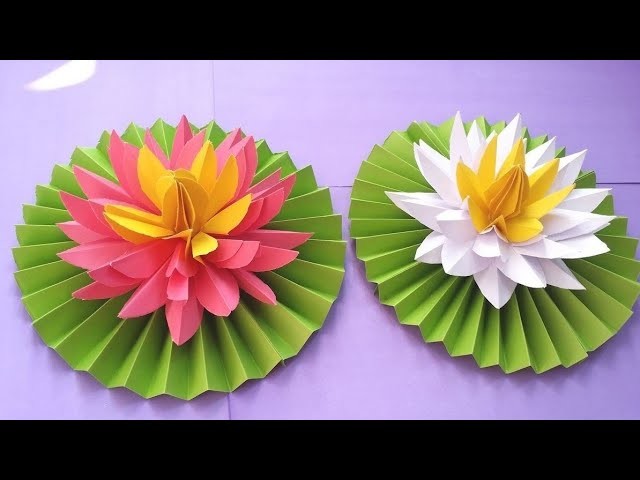 How To Make Paper Flowers At Home Easy Step By Step Craft For Kids Origami Flower Making For Wall
