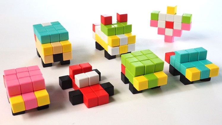 Magnetic Cubes Craft Fun: Build 6 Tiny Cars from less than 200 cubes!