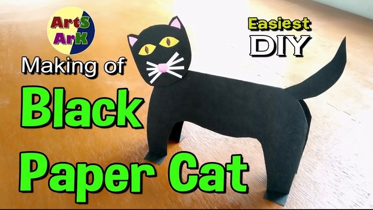 Making of a Black Paper Cat | Easiest paper craft for kids | Toy Making