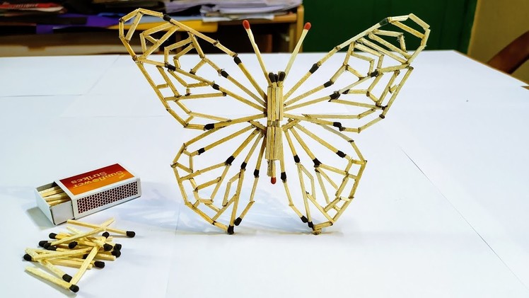 Matchstick Art and Craft Ideas | How to Make Matchstick Butterfly  decoration craft.