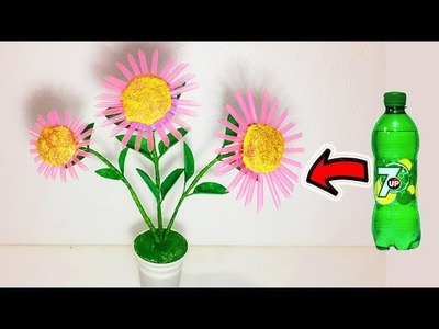 Nice Plastic Straw Pipe Flower tree making ideas plastic bottle craft ideas flower