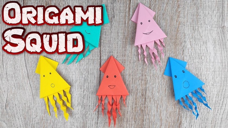 Origami easy squid paper | How to fold squiddy craft for kids | DIY squid instruction tutorial