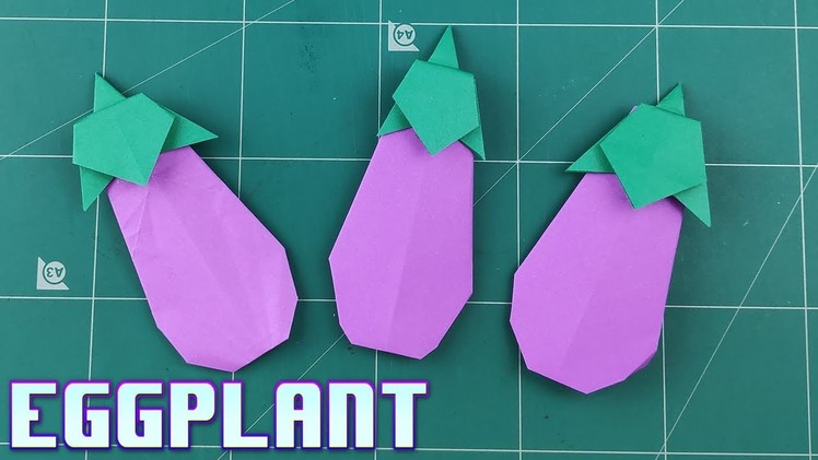 Origami Eggplant Tutorial | Easy Eggplant Origami 3D Paper Craft Vegetable | Diy Paper Folds