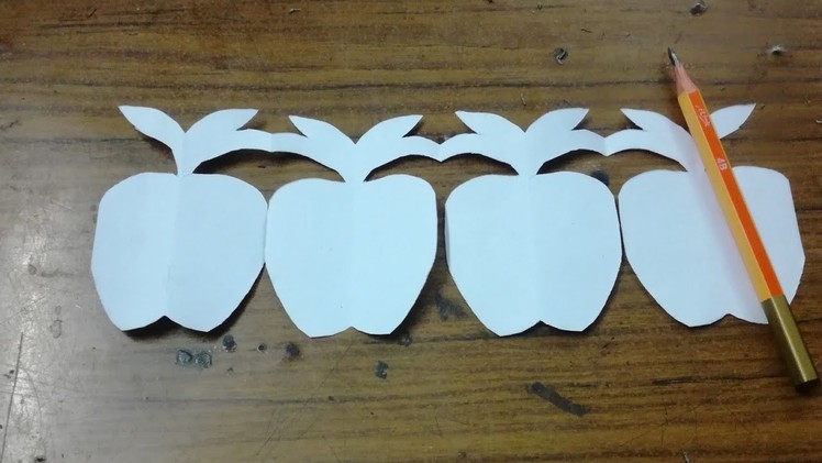 Paper craft. Make Apple by paper cut.