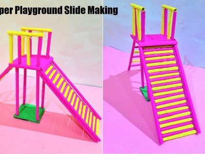 Paper playground slide making  | slide play for kids | craft ideas | best out of waste