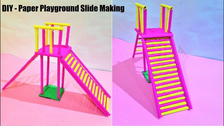 Paper playground slide making  | slide play for kids | craft ideas | best out of waste