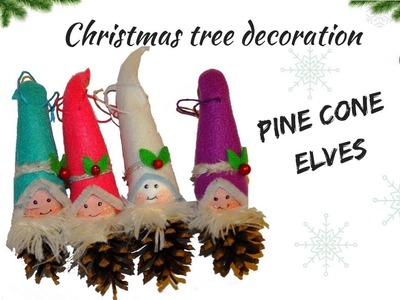 Pine cone Christmas craft idea -pine cone elves