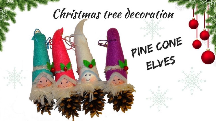 Pine cone Christmas craft idea -pine cone elves