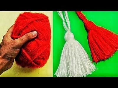 Tassel बनाने का आसान तरीका - easy woolen craft. handmade home decoration  ideas. easy art craft
