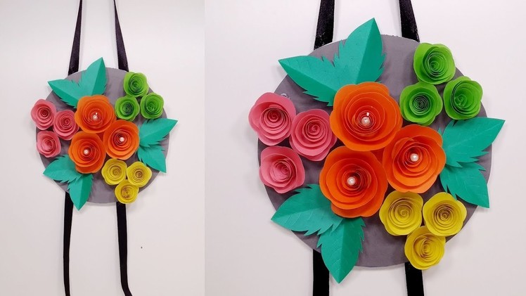 Wall Hanging Craft Idea: Paper Flower Wall Hanger | Room Decoration | Jarine's Crafty Creation
