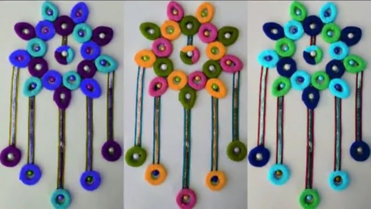 WALL HANGING CRAFT MAKING DIY || DIY - HOW TO MAKE WALL HANGING TORAN MAKING FROM NEWS PAPER ||
